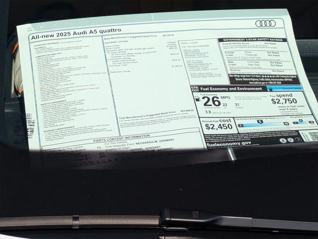 new 2025 Audi A5 car, priced at $53,890