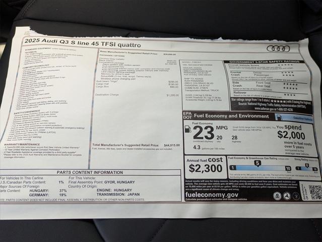 new 2025 Audi Q3 car, priced at $44,015