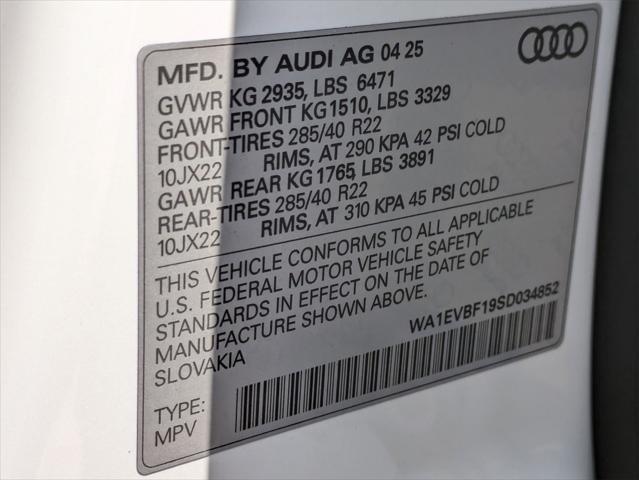 new 2025 Audi Q8 car, priced at $86,335
