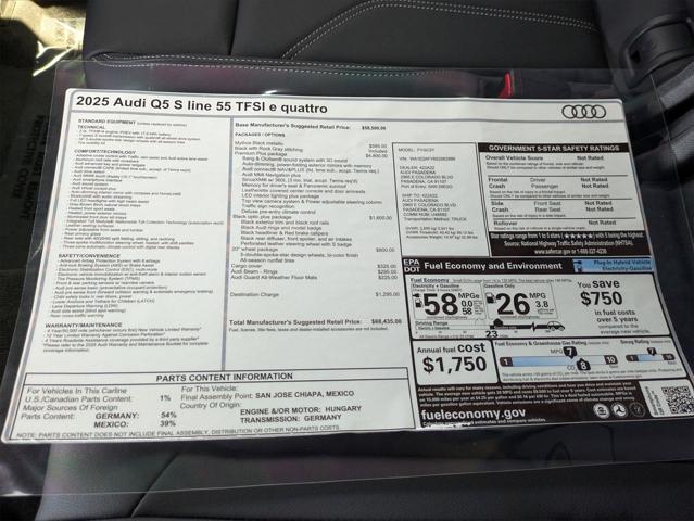 new 2025 Audi Q5 car, priced at $68,435