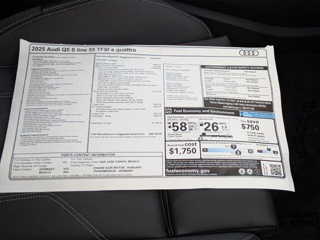 new 2025 Audi Q5 car, priced at $69,160