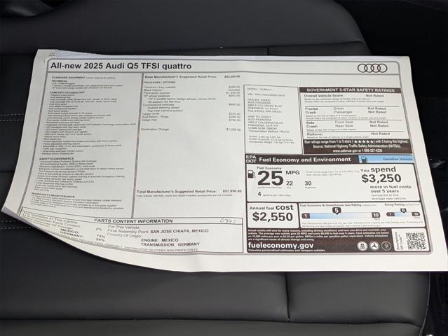 new 2025 Audi Q5 car, priced at $57,950