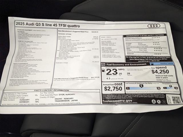 new 2025 Audi Q3 car, priced at $45,785