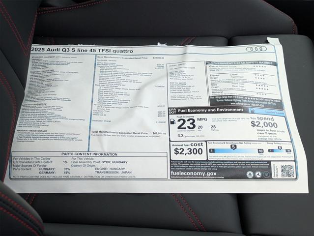 new 2025 Audi Q3 car, priced at $47,905
