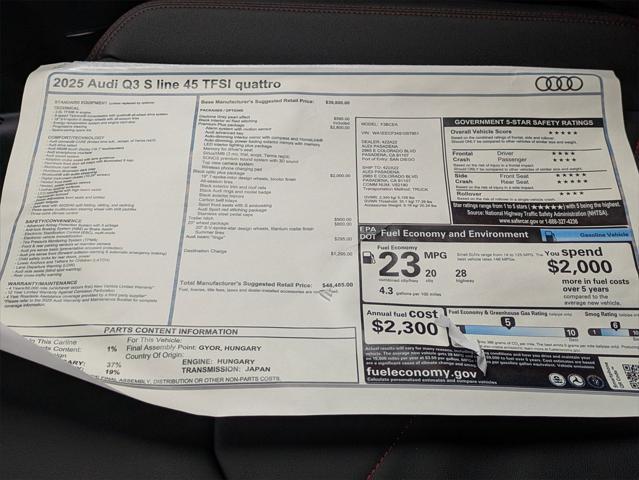 new 2025 Audi Q3 car, priced at $48,485