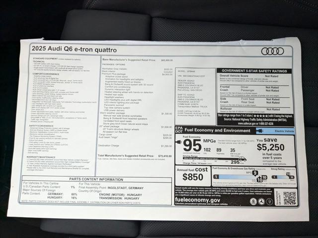 used 2025 Audi Q6 e-tron car, priced at $75,410