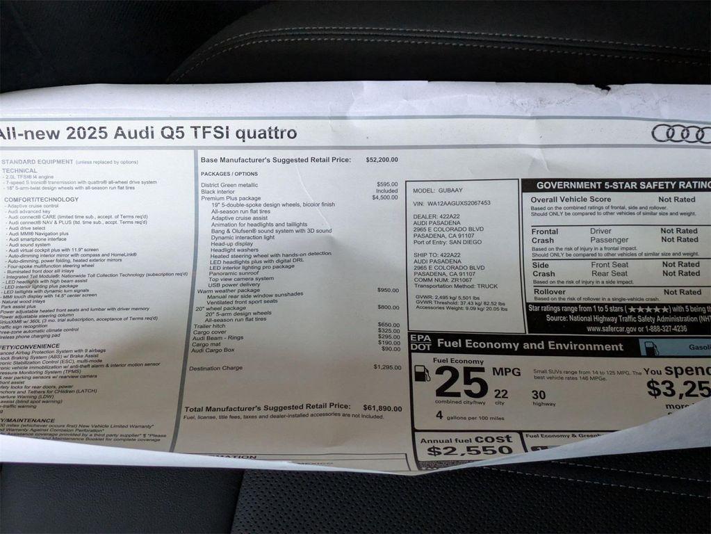 new 2025 Audi Q5 car, priced at $61,890