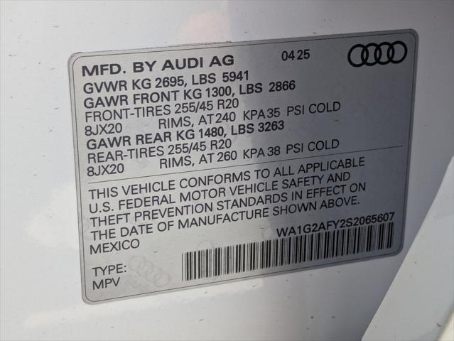 new 2025 Audi Q5 car, priced at $63,260