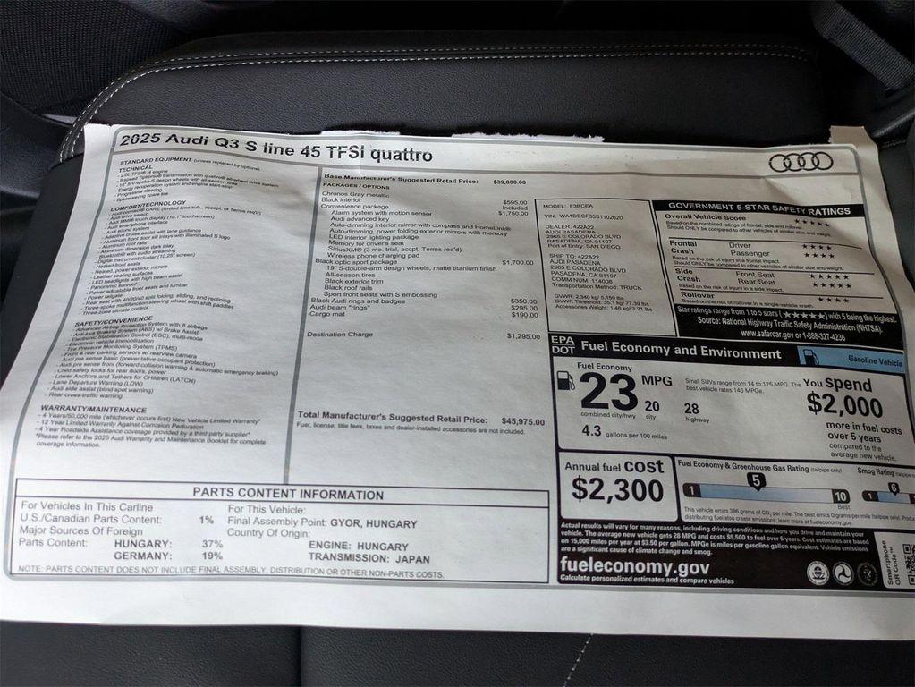 new 2025 Audi Q3 car, priced at $45,975