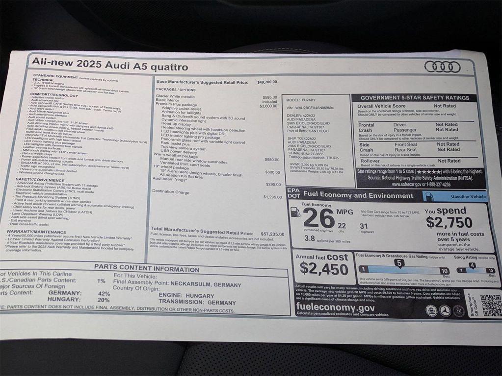 new 2025 Audi A5 car