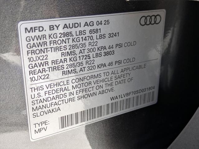 new 2025 Audi Q7 car, priced at $76,860