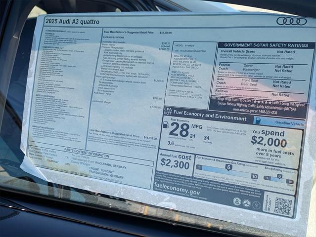 new 2025 Audi A3 car, priced at $44,735