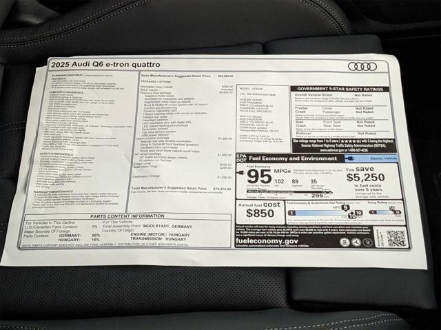 new 2025 Audi Q6 e-tron car, priced at $75,410