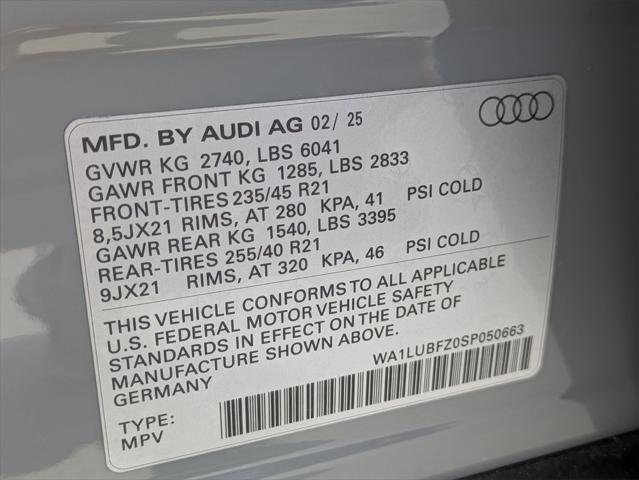 new 2025 Audi Q4 e-tron car, priced at $63,240