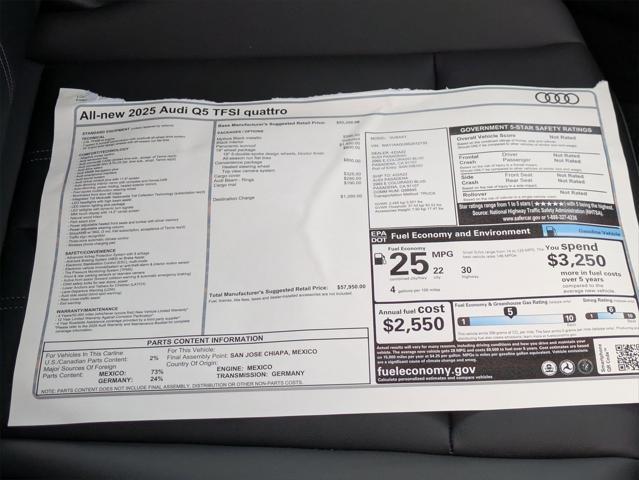 new 2025 Audi Q5 car, priced at $57,950