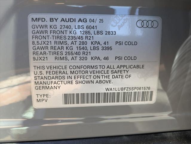 new 2025 Audi Q4 e-tron car, priced at $64,005