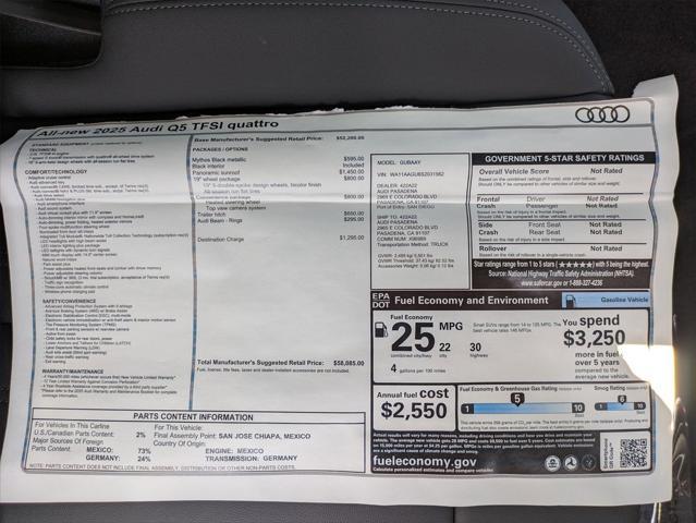 new 2025 Audi Q5 car, priced at $58,085