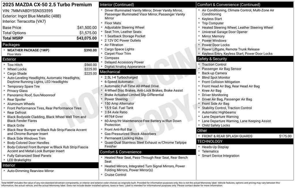 used 2025 Mazda CX-50 car, priced at $37,304