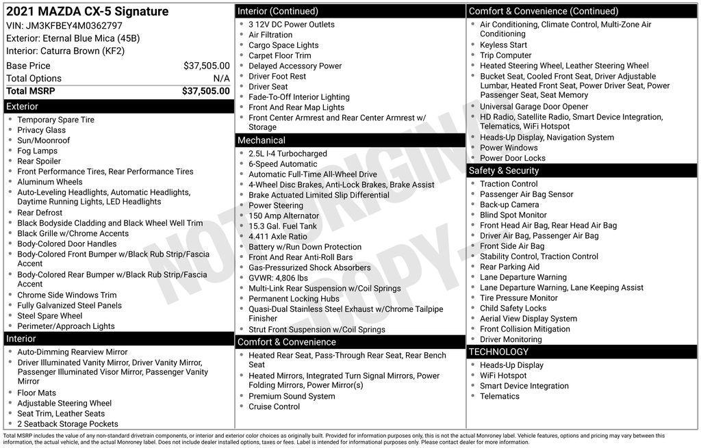 used 2021 Mazda CX-5 car, priced at $22,229