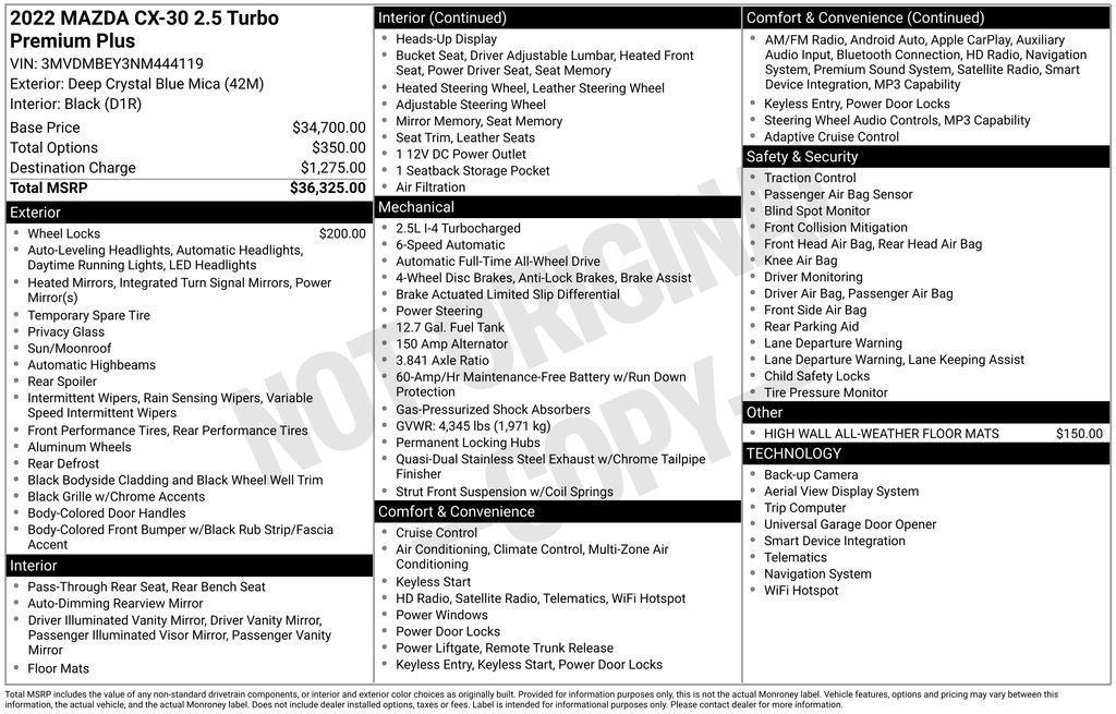 used 2022 Mazda CX-30 car, priced at $24,750