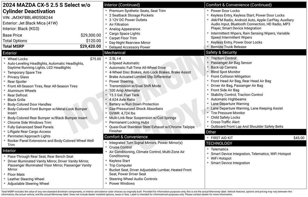 used 2024 Mazda CX-5 car, priced at $26,820