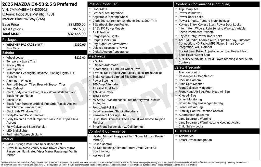 used 2025 Mazda CX-50 car, priced at $28,992
