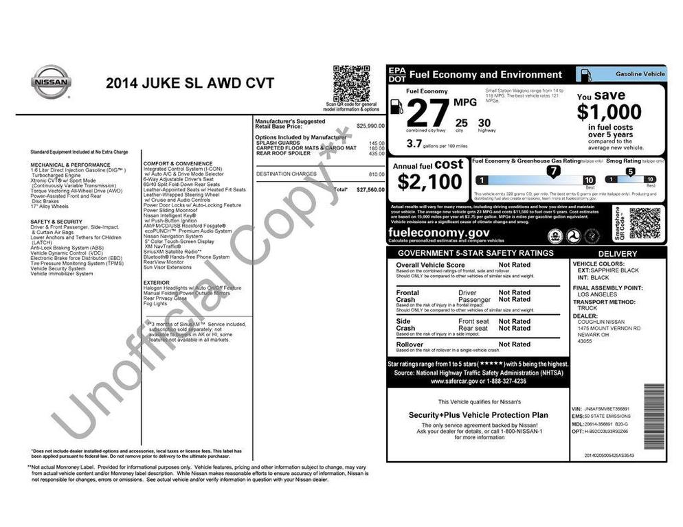 used 2014 Nissan Juke car, priced at $8,749