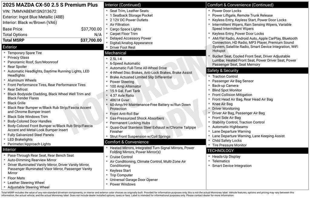 used 2025 Mazda CX-50 car, priced at $34,330