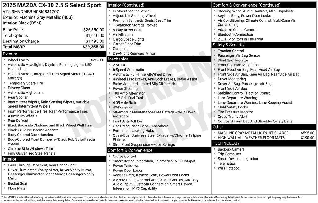 used 2025 Mazda CX-30 car, priced at $25,499