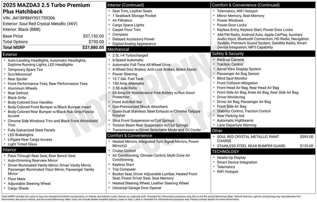 used 2025 Mazda Mazda3 car, priced at $33,309