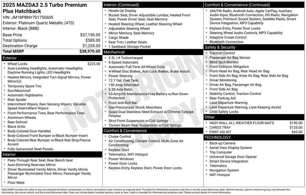 used 2025 Mazda Mazda3 car, priced at $32,249