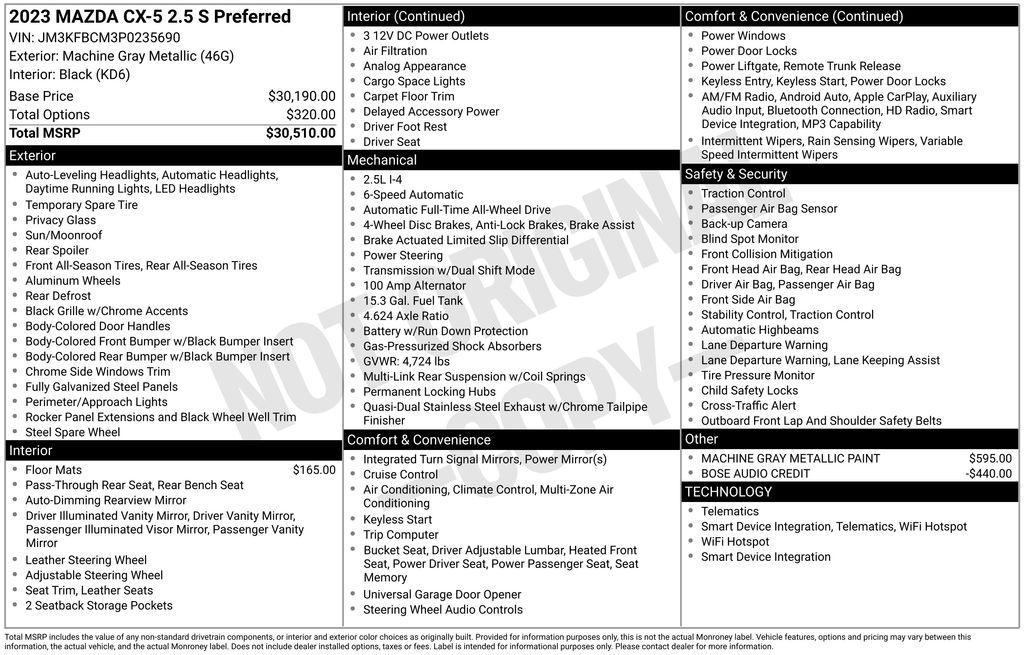 used 2023 Mazda CX-5 car, priced at $26,518