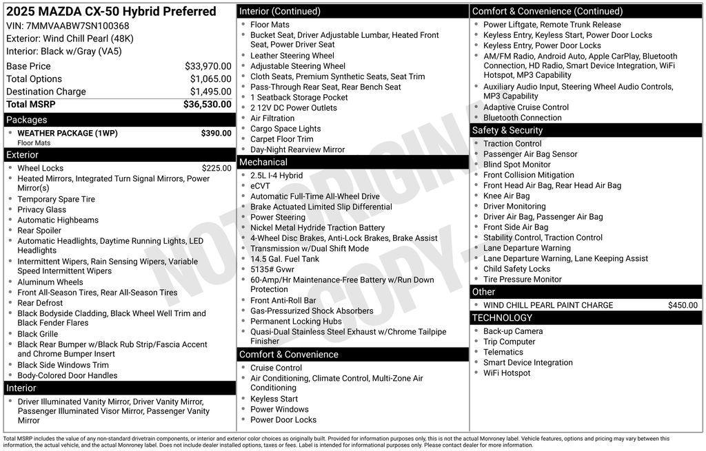 used 2025 Mazda CX-50 Hybrid car, priced at $32,499