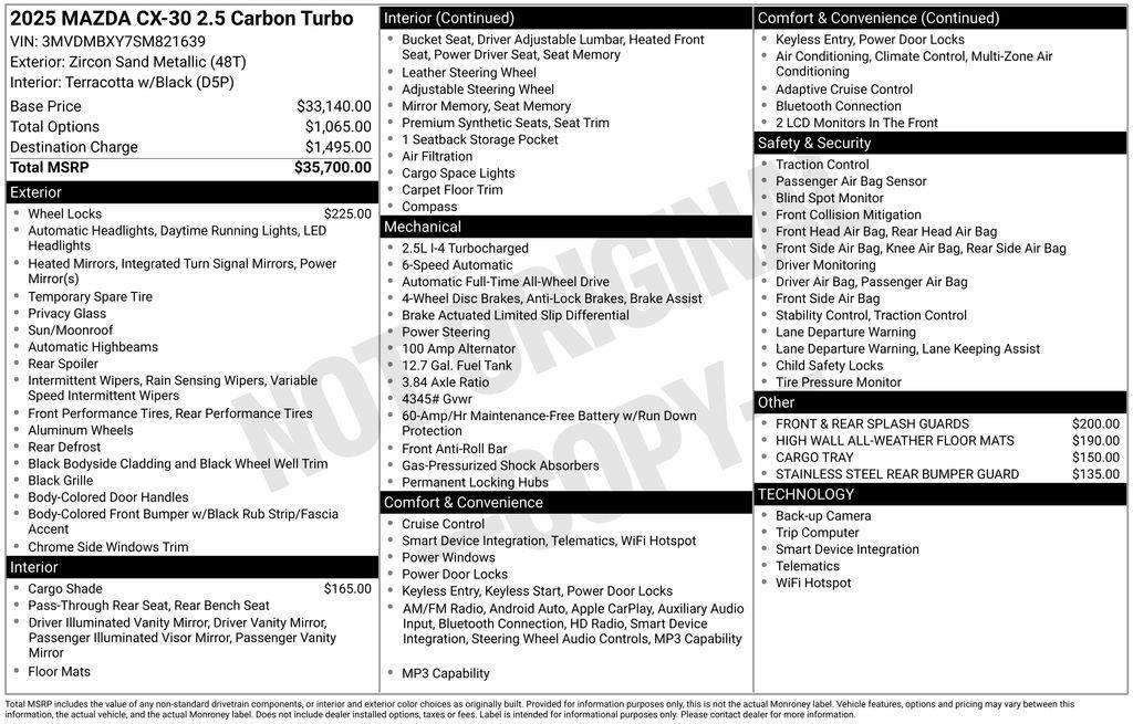 used 2025 Mazda CX-30 car, priced at $29,500