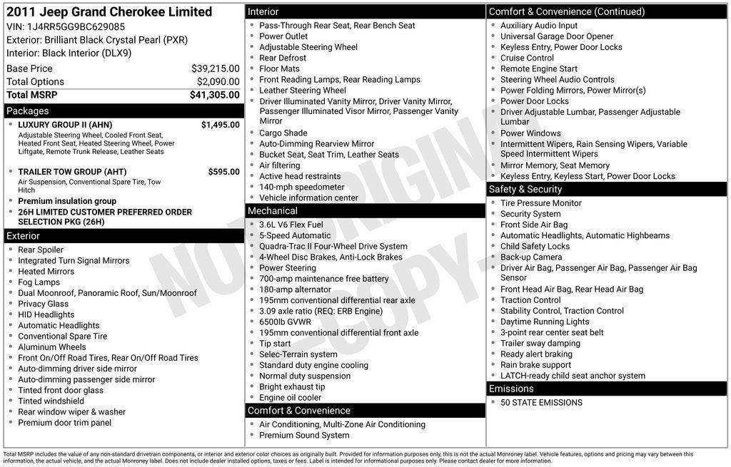 used 2011 Jeep Grand Cherokee car, priced at $7,992
