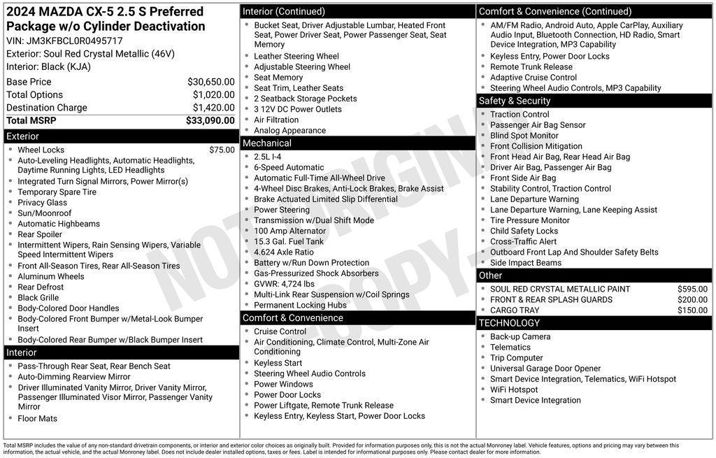 used 2024 Mazda CX-5 car, priced at $27,202