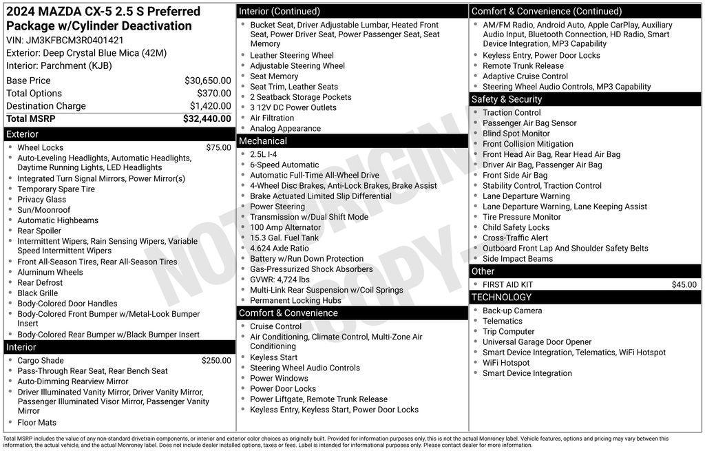 used 2024 Mazda CX-5 car, priced at $27,990