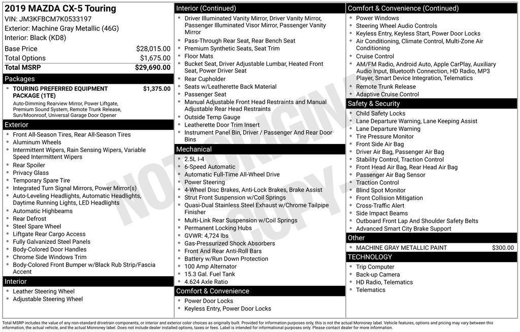 used 2019 Mazda CX-5 car, priced at $18,953