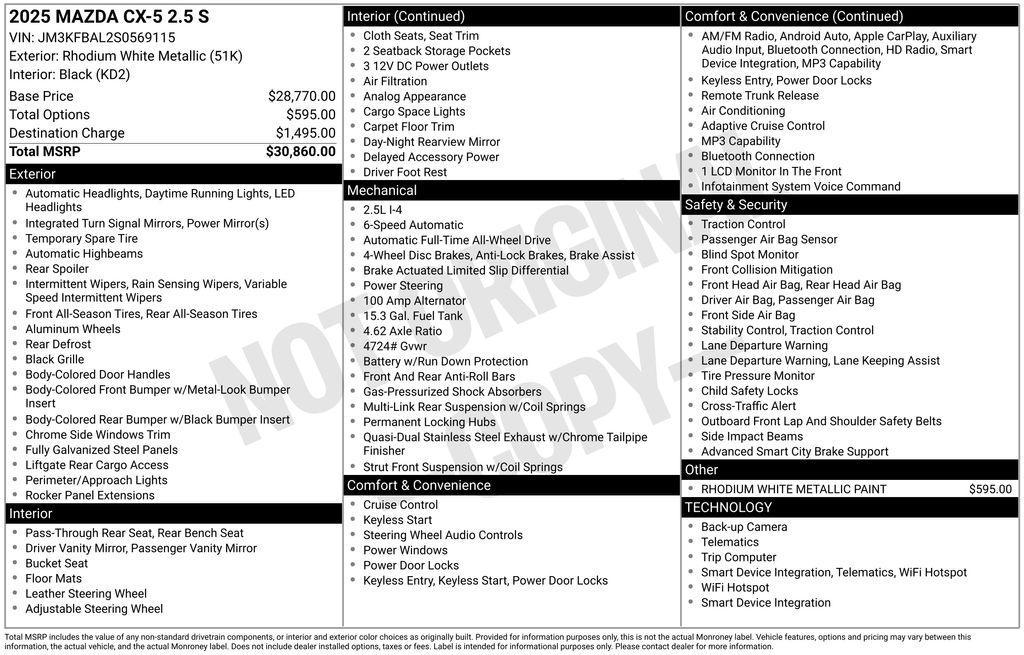 used 2025 Mazda CX-5 car, priced at $26,000