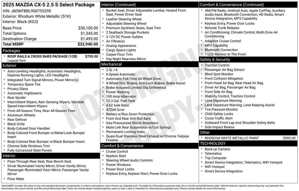 new 2025 Mazda CX-5 car, priced at $30,445