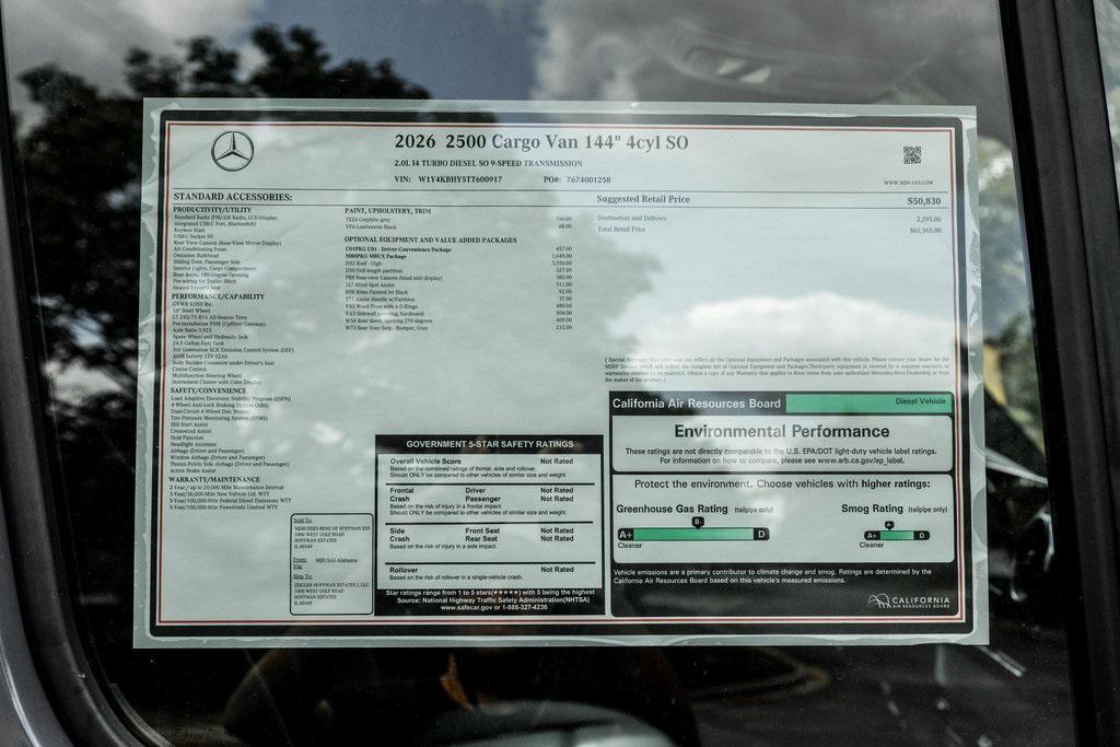 new 2026 Mercedes-Benz Sprinter 2500 car, priced at $61,565