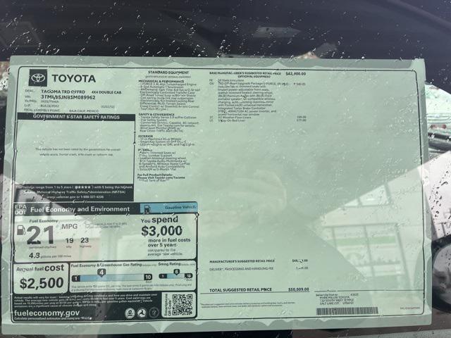 new 2025 Toyota Tacoma car, priced at $50,009