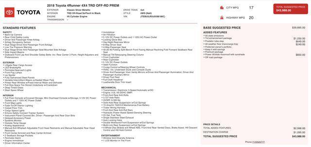 used 2018 Toyota 4Runner car, priced at $24,500