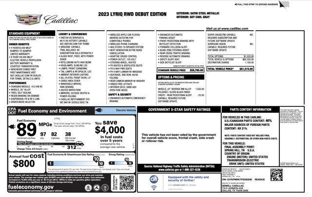 used 2023 Cadillac LYRIQ car, priced at $38,500
