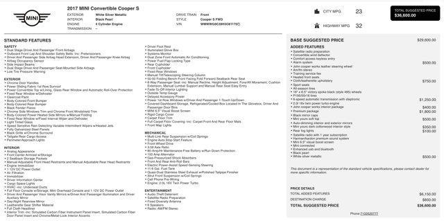 used 2017 MINI Convertible car, priced at $10,500