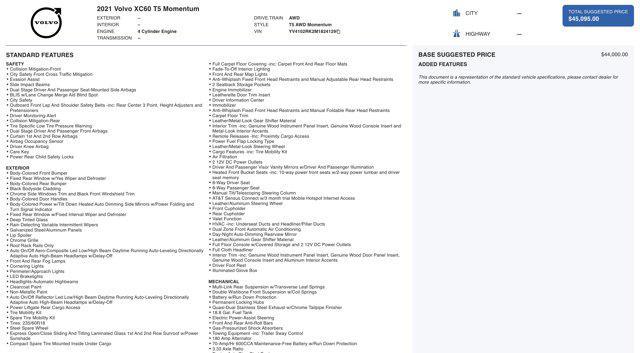 used 2021 Volvo XC60 car, priced at $21,000