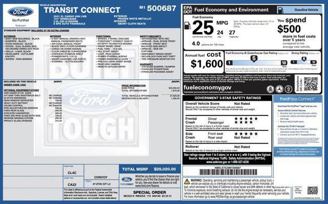 used 2021 Ford Transit Connect car, priced at $19,900