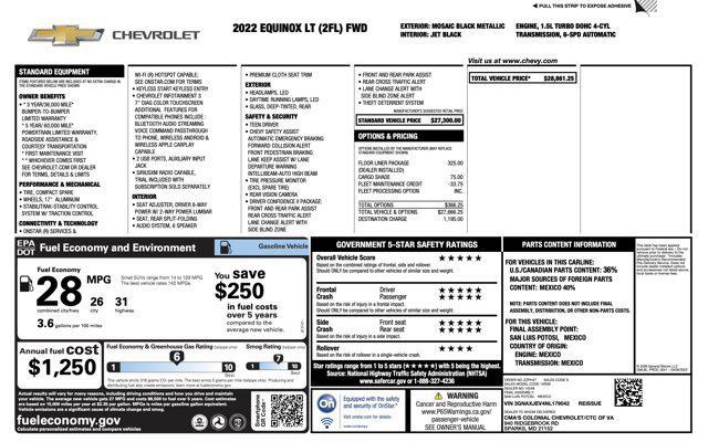 used 2022 Chevrolet Equinox car, priced at $15,505