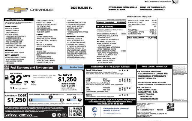 used 2020 Chevrolet Malibu car, priced at $11,800