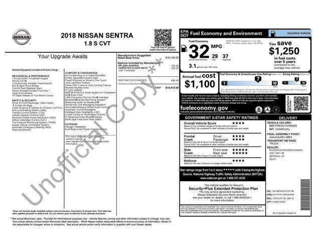 used 2018 Nissan Sentra car, priced at $8,905